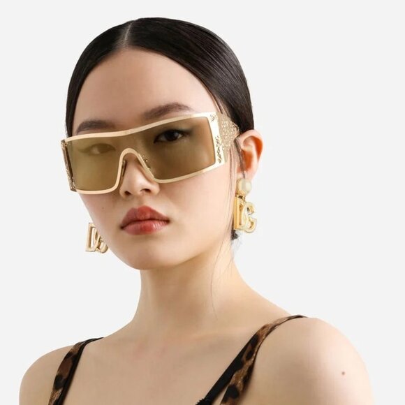 NEW DOLCE&GABBANA GOLD SHIELD SUNGLASSES DG2317 02/71 - Picture 2 of 3